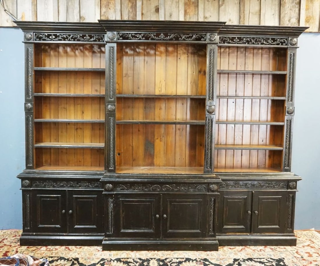 COUNTRY FRENCH PINE STEP BACK BOOKCASE CABINET (1 of 4)