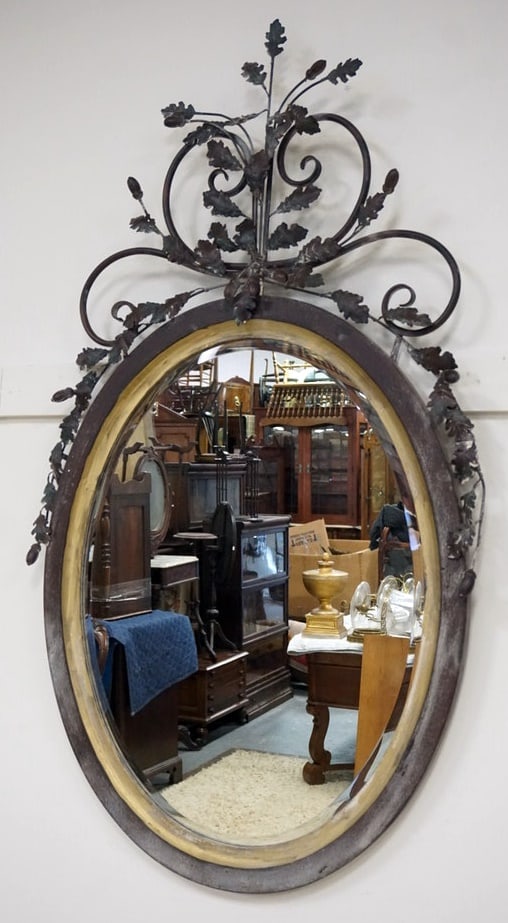 OVAL BEVEL EDGED HANGING MIRROR (1 of 2)