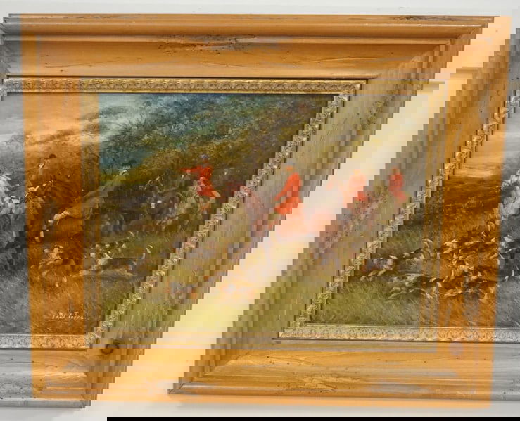 CONTEMPORARY OIL PAINTING HUNT SCENE (1 of 2)