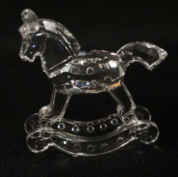 SWAROVSKI CRYSTAL FIGURINE: SWAROVSKI CRYSTAL FIGURINE ROCKING HORSE, APPROXIMATELY 3 IN HIGH