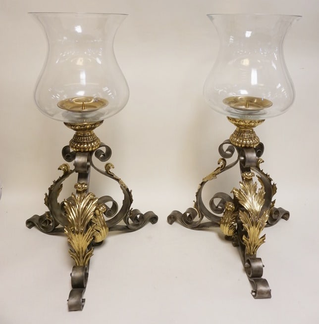 PAIR OF MAITLAND SMITH ORNATE CANDLE STANDS (1 of 4)