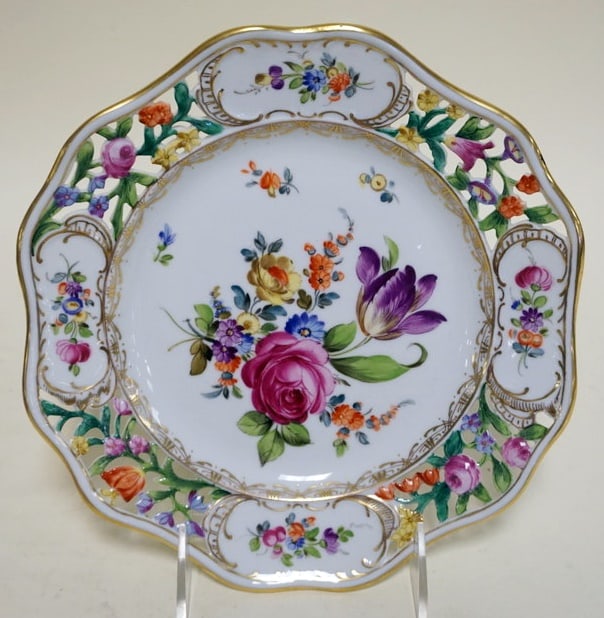 DRESDEN HAND PAINTED 9 INCH DISH (1 of 3)