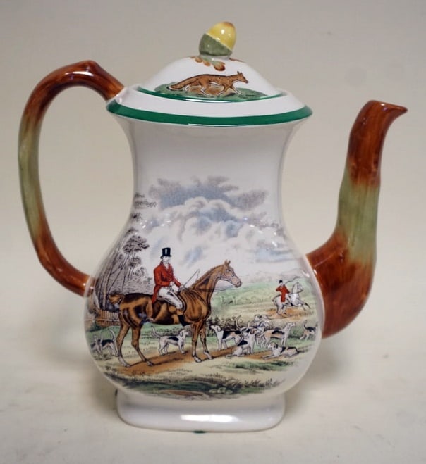 SPODE TEAPOT *THE MEET* (1 of 2)
