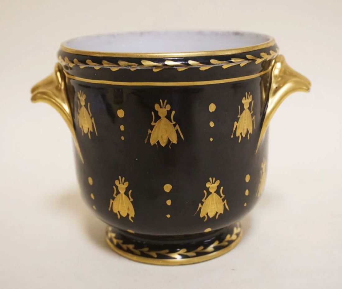 LIMOGES HAND PAINTED CACHE POT (1 of 3)