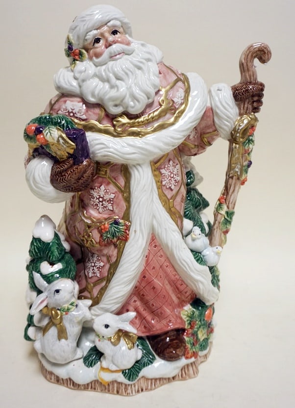 FITZ * FLOYD *SNOWY WOODS* CENTER PIECE VASE (1 of 2)