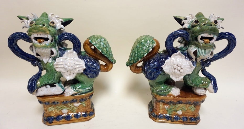 STONEWARE FOO DOG FIGURES (1 of 5)