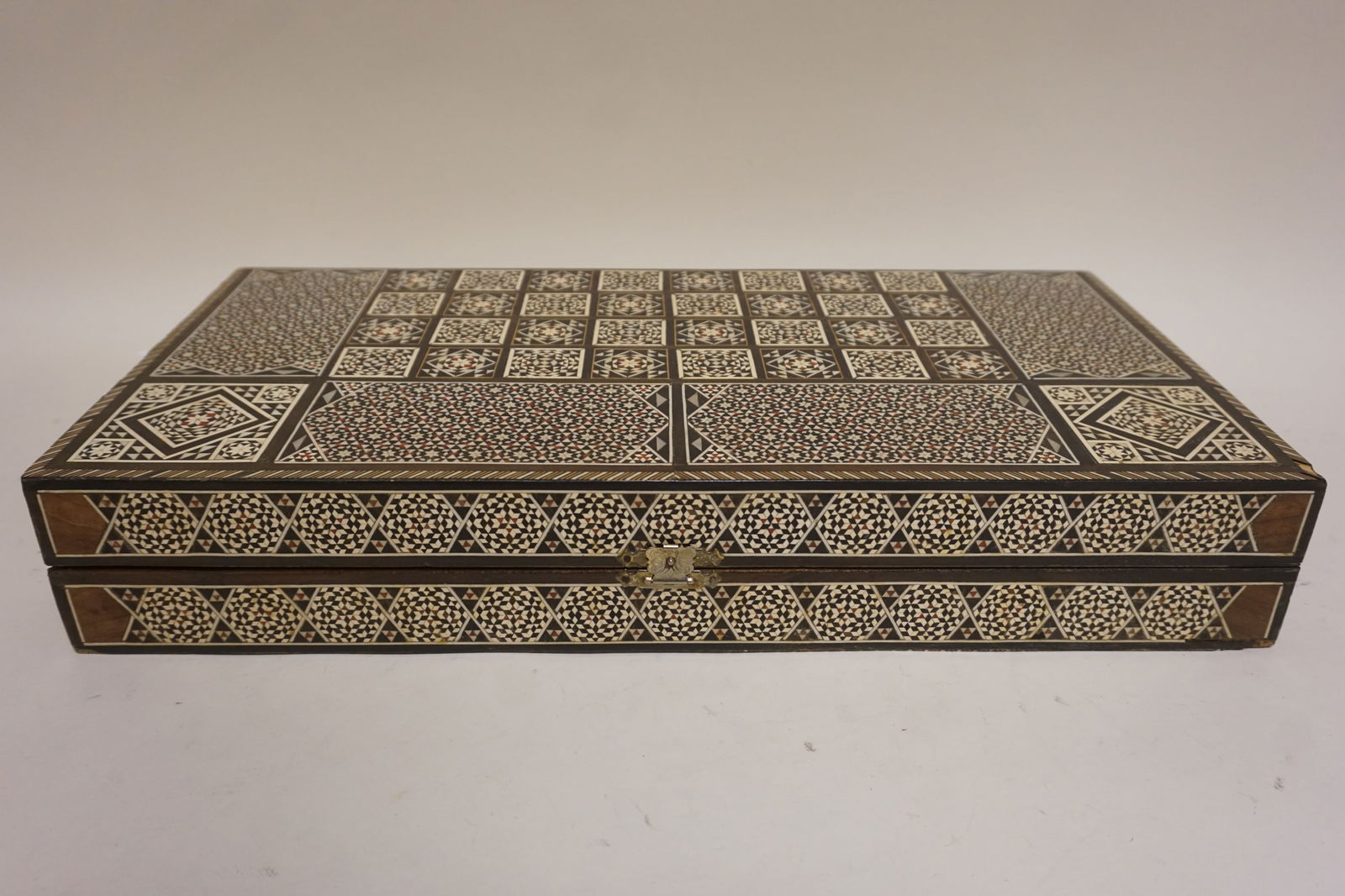 INLAID CASED BACKGAMMON SET (1 of 3)