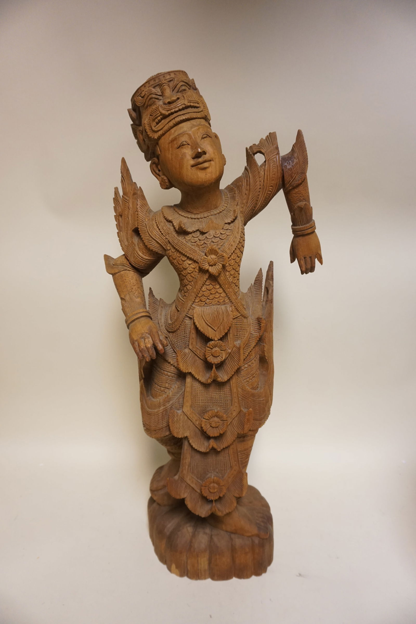 WOOD CARVED THAI DEITY (1 of 3)