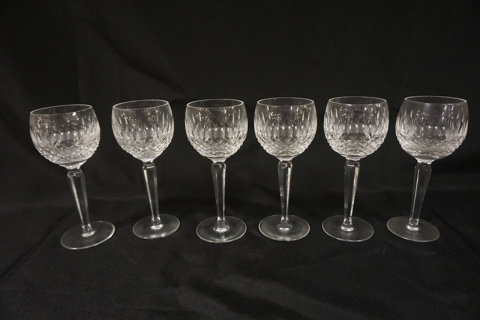 WATERFORD CRYSTAL WINE GLASSES: WATERFORD CRYSTAL WINE GLASSES - 7 APPROXIMATELY 7 1/2 IN H EACH