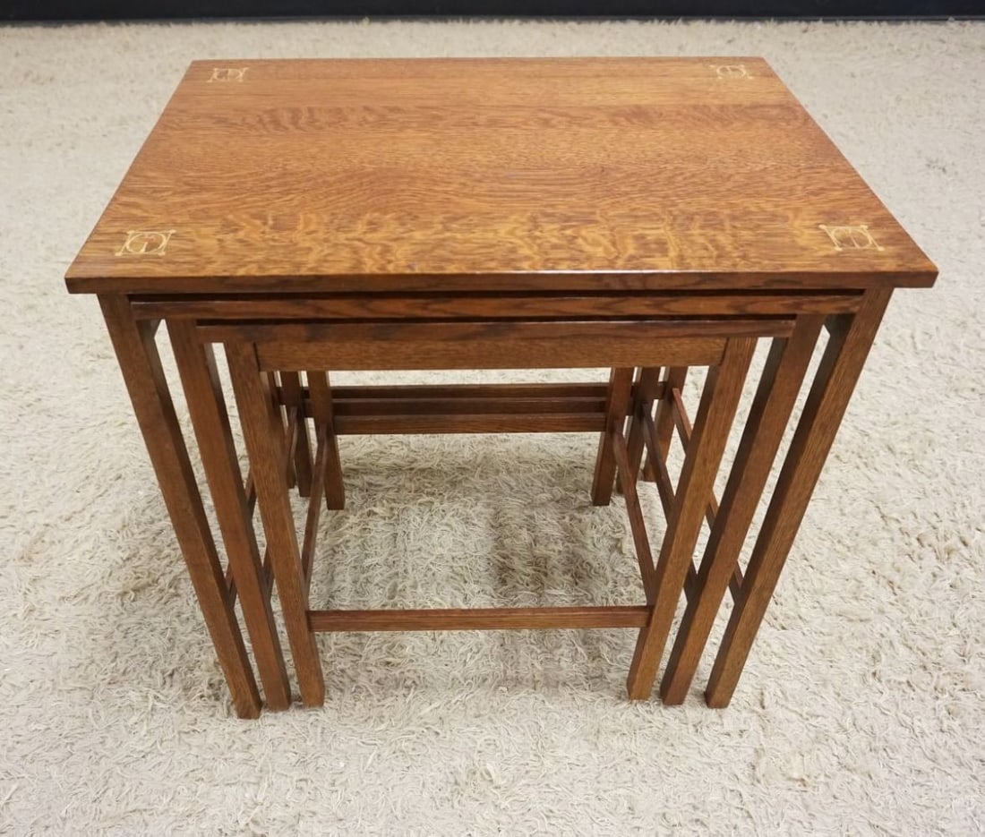STICKLEY ARTS & CRAFTS NEST OF TABLES (1 of 6)