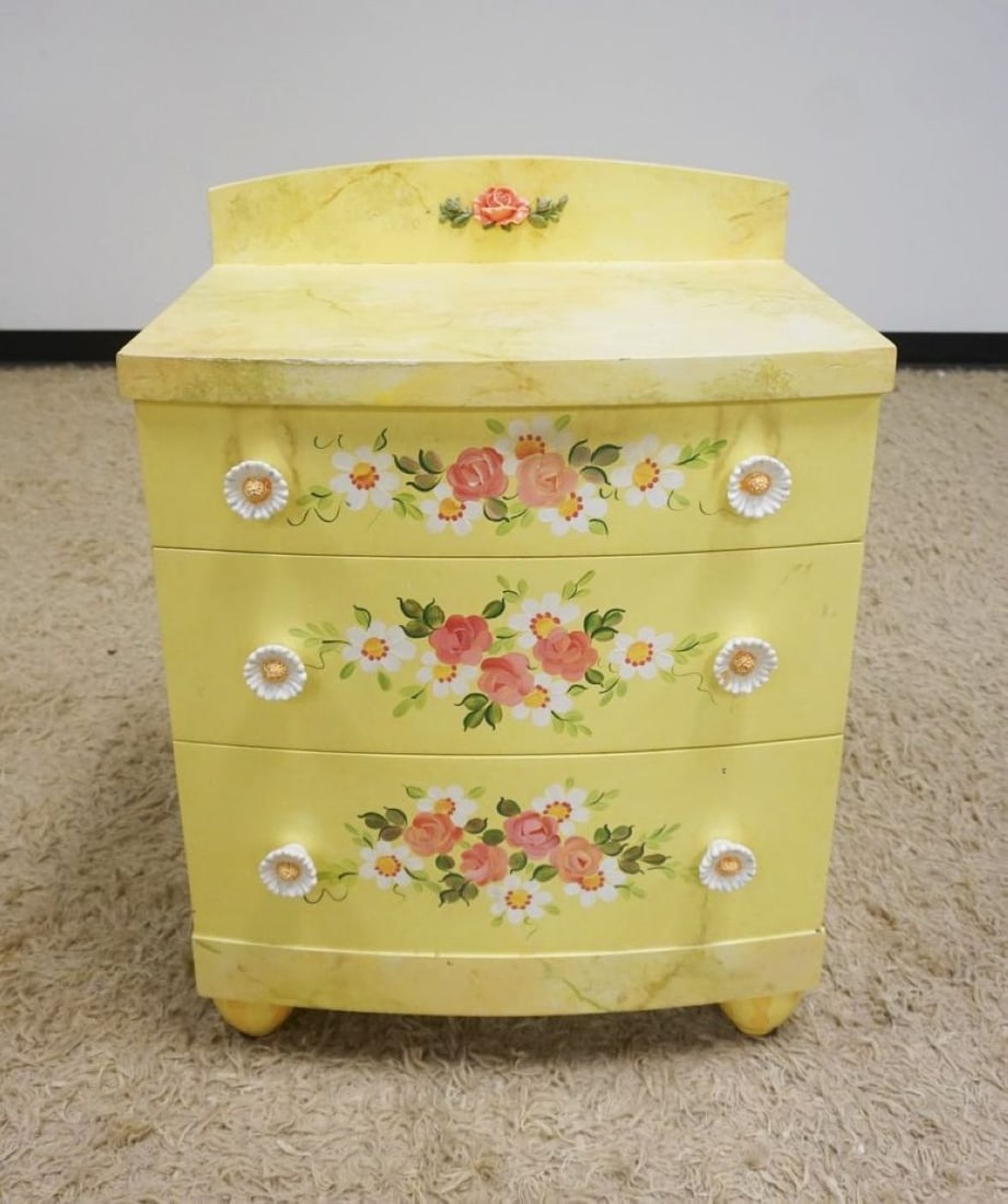 FLORAL PAINT DECORATED CHEST (1 of 3)