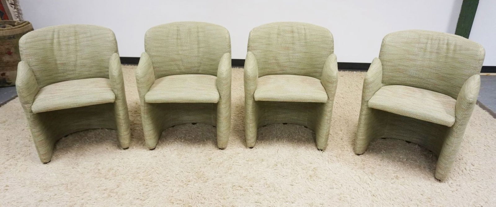 SET OF 4 MODERN STYLE UPHOLSTERED CLUB CHAIRS (1 of 5)