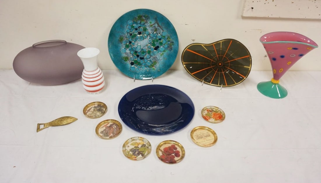 GROUP OF ASSORTED MCM GLASS & ENAMEL ON COPPER (1 of 4)