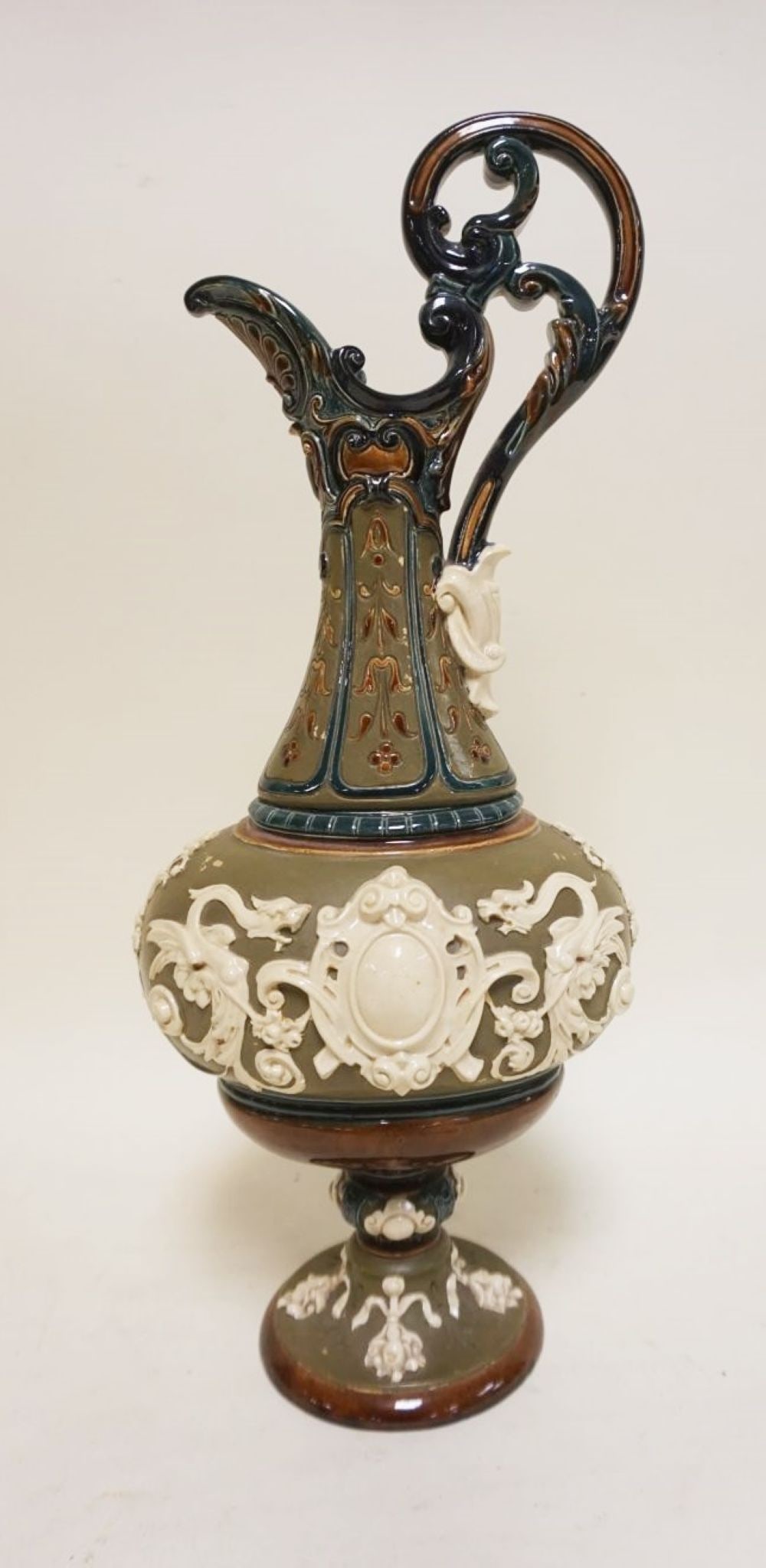 ANTIQUE GERMAN STONEWARE EWER (1 of 4)