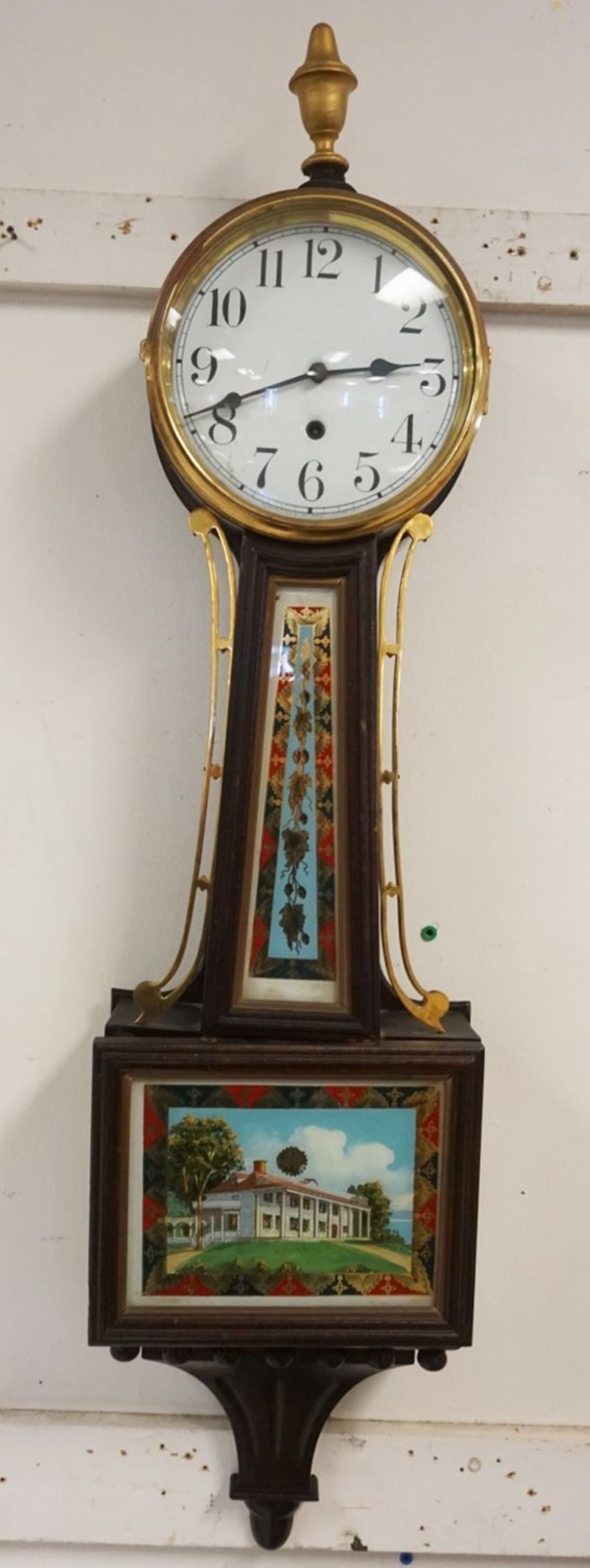 ANITIQUE WATERBURY BANJO CLOCK (1 of 8)