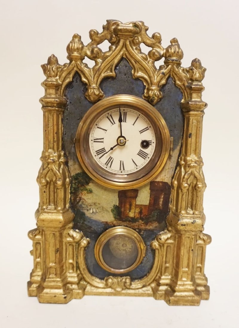 ORNATE VICTORIAN CAST METAL CLOCK (1 of 5)
