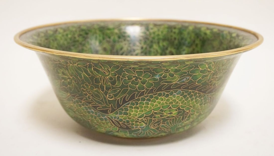 LARGE CLOISONNE BOWL (1 of 4)