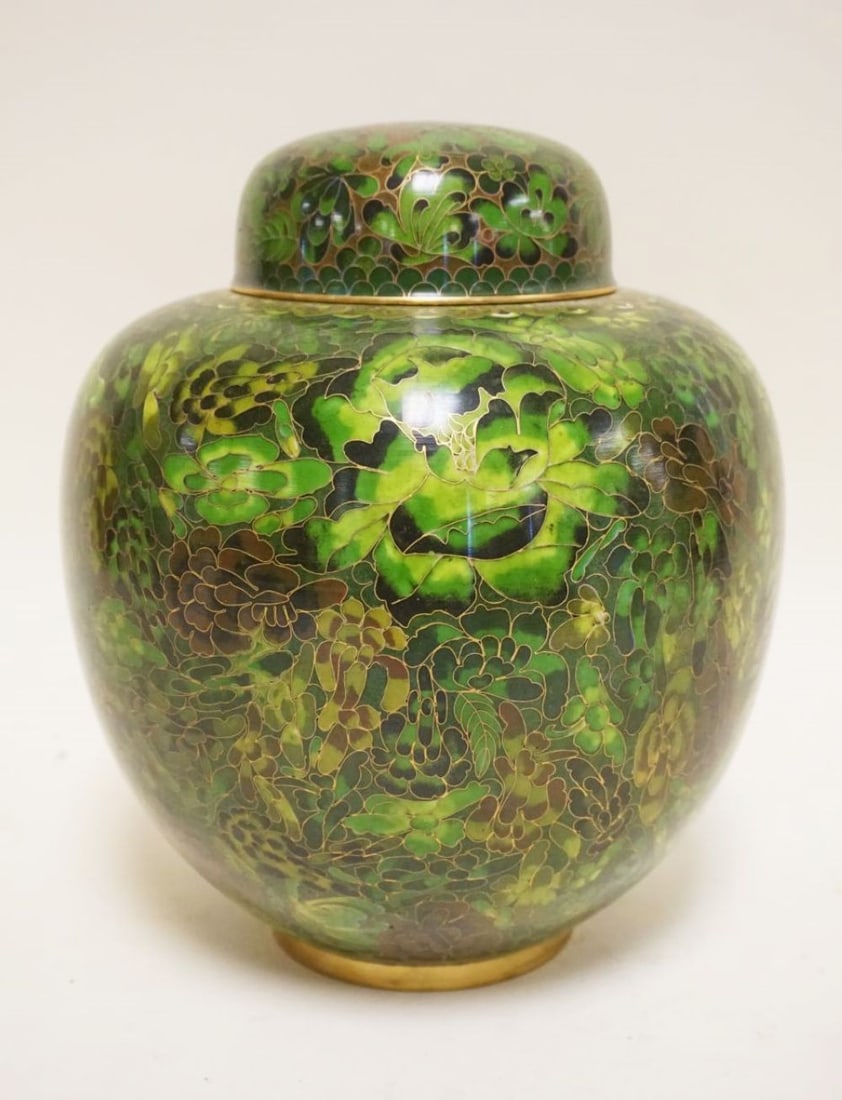 LARGE CLOISONNE COVERED URN (1 of 6)