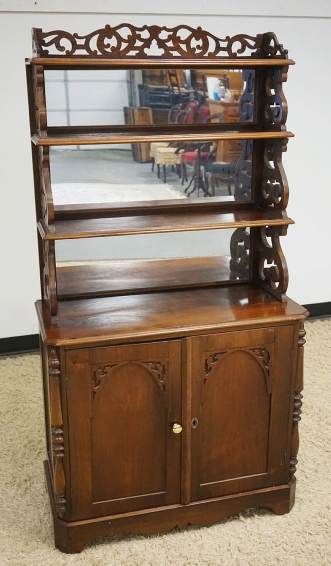 VICTORIAN ROSEWOOD & WALNUT CABINET (1 of 4)