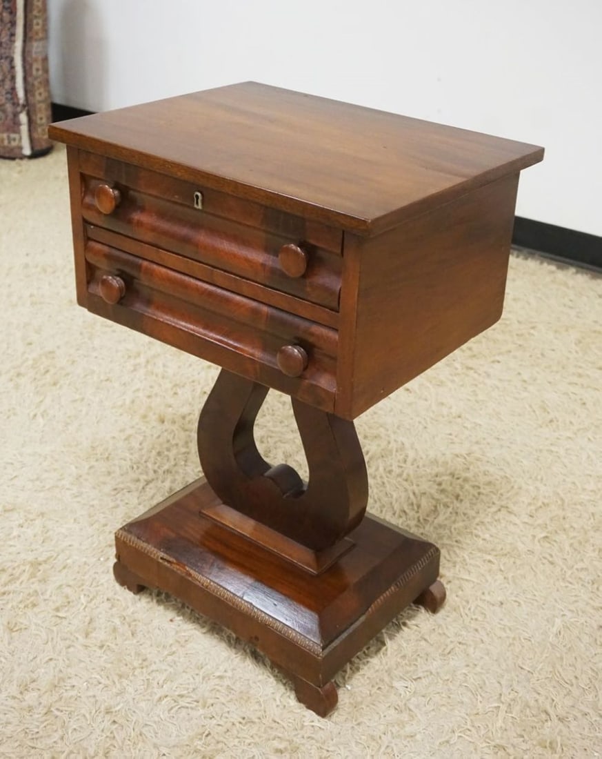 MAHOGANY EMPIRE 2 DRAWER STAND (1 of 3)