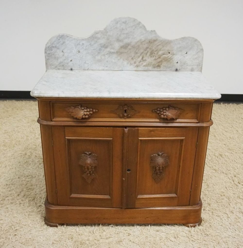 ANTIQUE WALNUT VICTORIAN WASHSTAND (1 of 2)