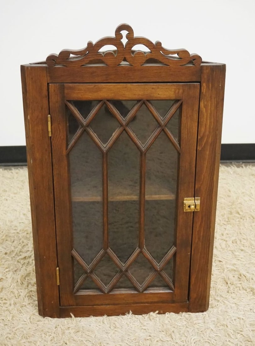 VICTORIAN PINE HANGING CORNER CABINET (1 of 2)
