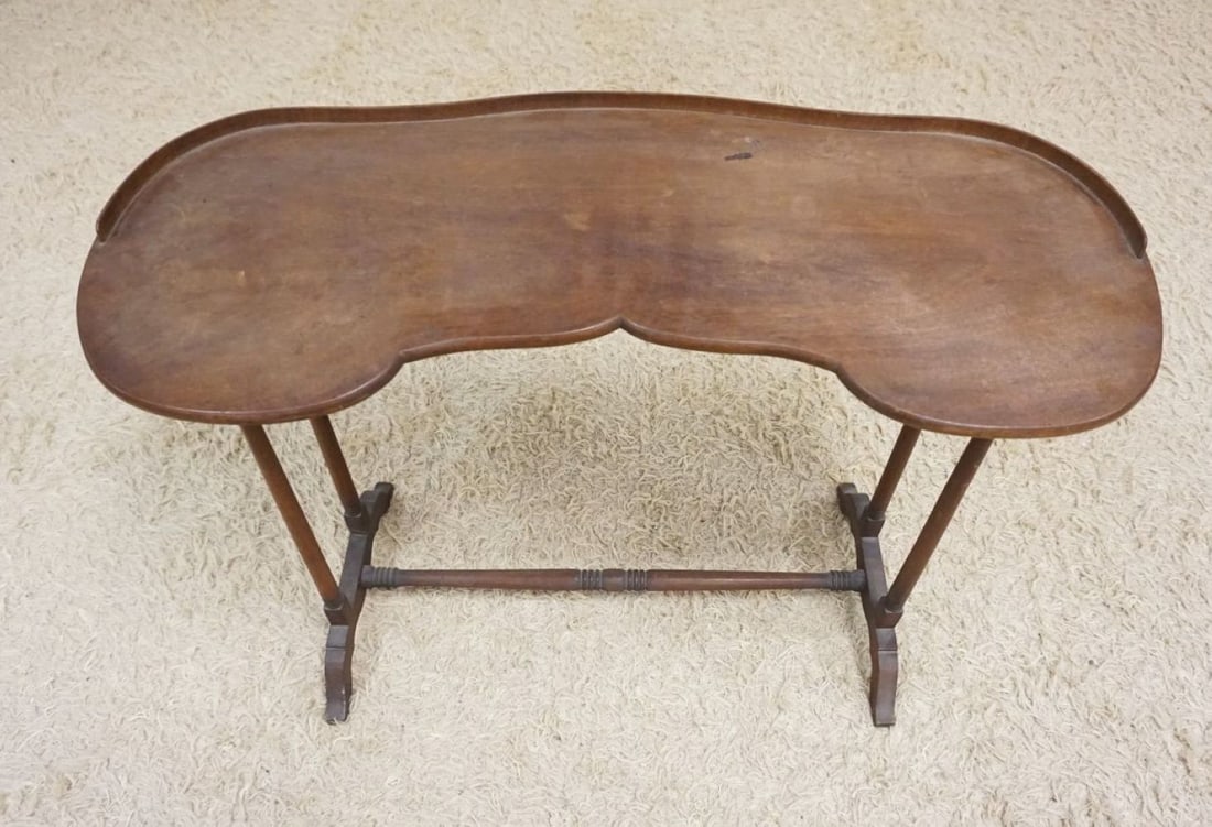 WALNUT PETITE KIDNEY SHAPED STAND (1 of 3)