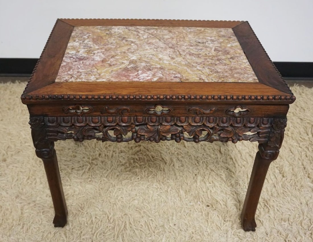 ORNATE ANTIQUE CARVED ASIAN STAND (1 of 5)