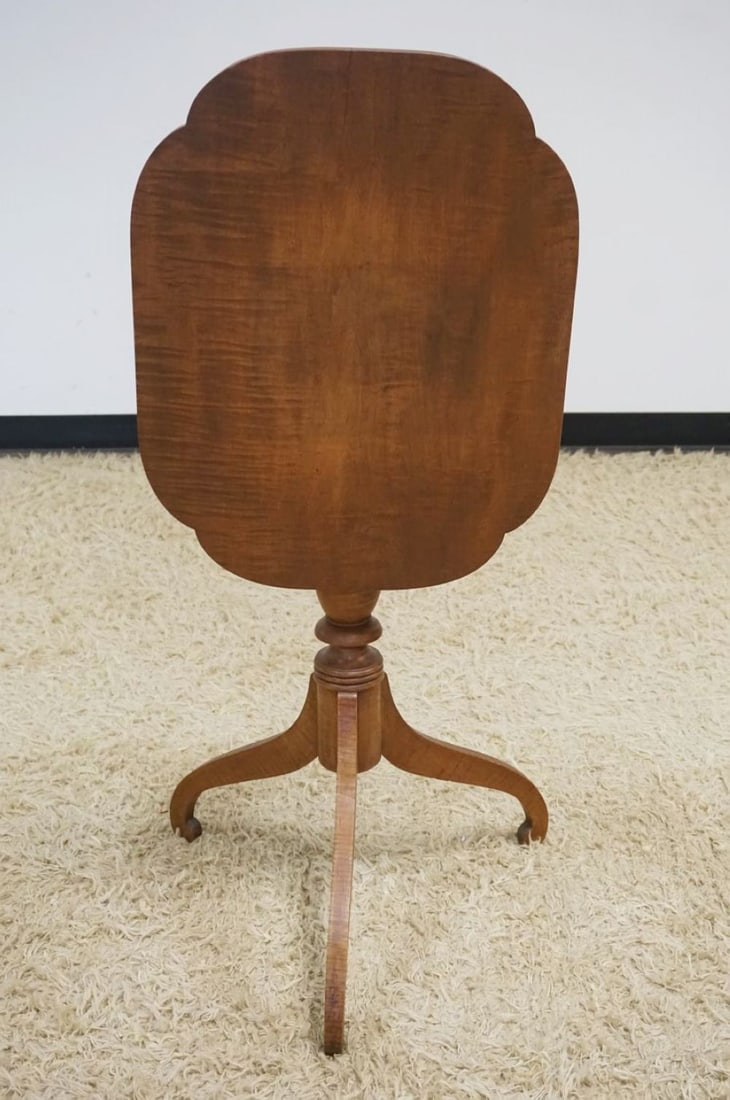 ANTIQUE TIGER MAPLE TILT TOP TABLE (1 of 4)