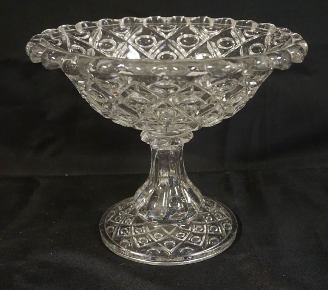 ANTIQUE FLINT GLASS COMPOTE (1 of 3)