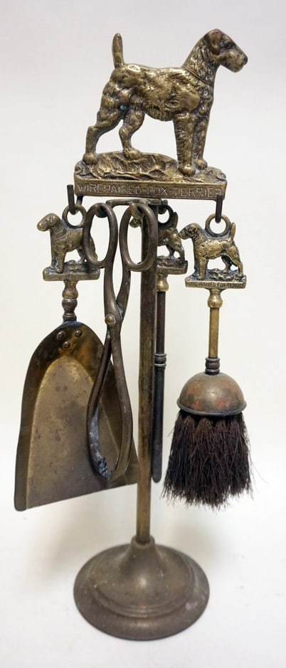 BRASS MINIATURE FIREPLACE SET (1 of 5)