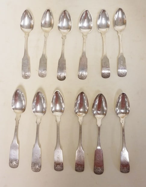 ANTIQUE COIN SILVER SPONS (1 of 4)