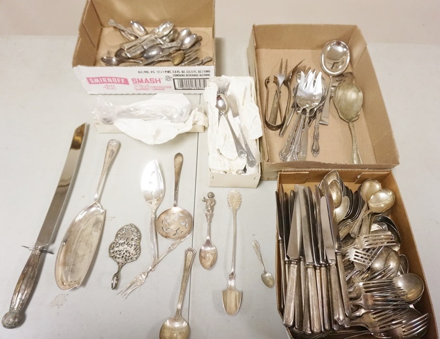 ASSORTED SILVER PLATE FLATWARE (1 of 5)