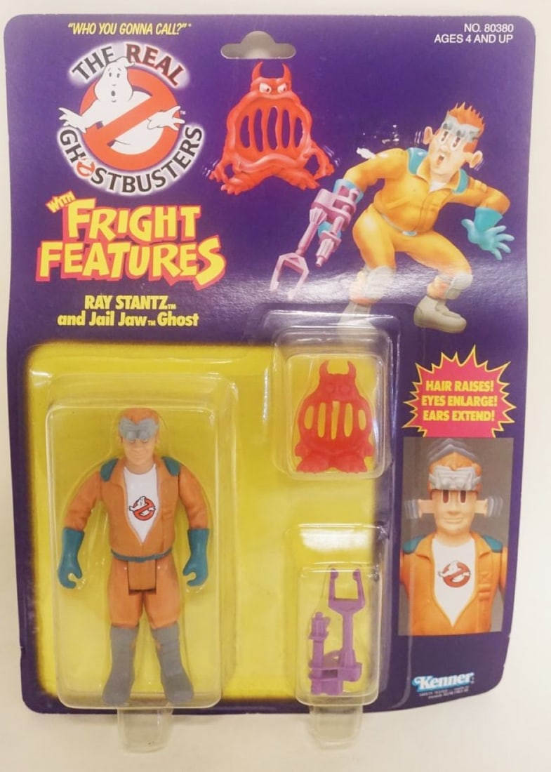 THE REAL GHOST BUSTERS: THE REAL GHOST BUSTERS FRIGHT FEATURES RAY STANTZ AND JAIL JAWGHOST, NEW OLD STOCK, KENNER 1986