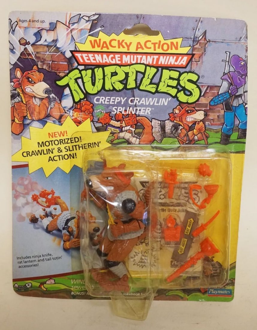 PLAYMATES TEENAGE MUTANT NINJA TURTLES: PLAYMATES TEENAGE MUTANT NINJA TURTLES 1990, NEW OLD STOCK, SEALED *CREEPY CRAWLIN SPINTER*