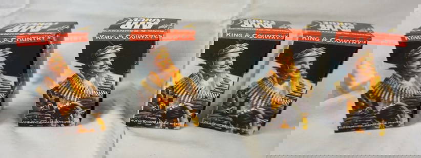 KING & COUNTRY WWII: KING & COUNTRY WWII AIRFORCE METAL SOLDIERS LOT OF 4 BOXED