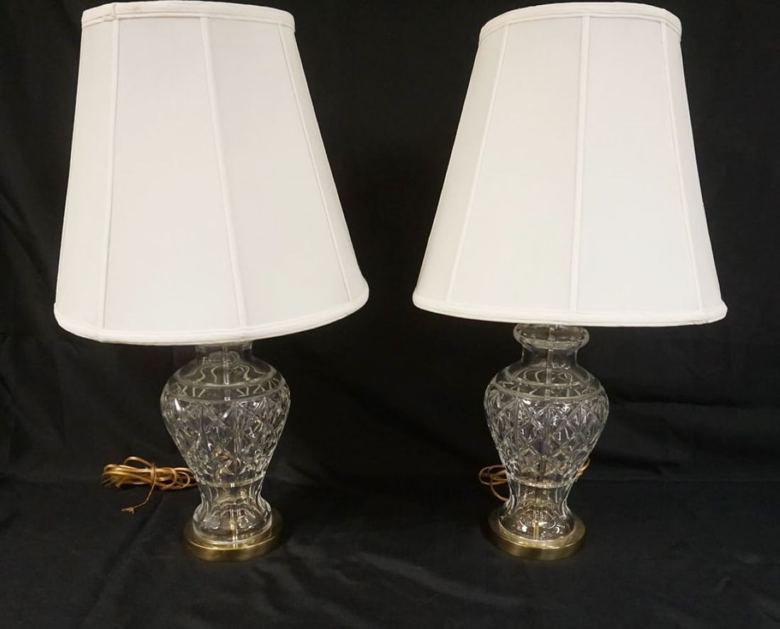 PAIR OF WATERFORD CRYSTAL TABLE LAMPS (1 of 2)