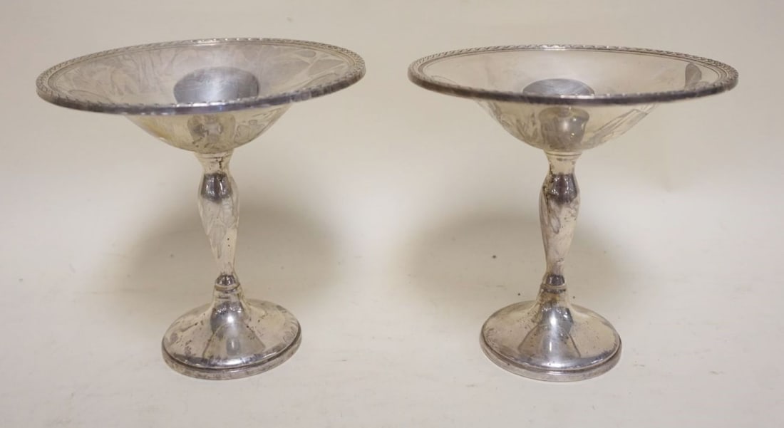 PAIR OF STERLING COMPOTES (1 of 2)