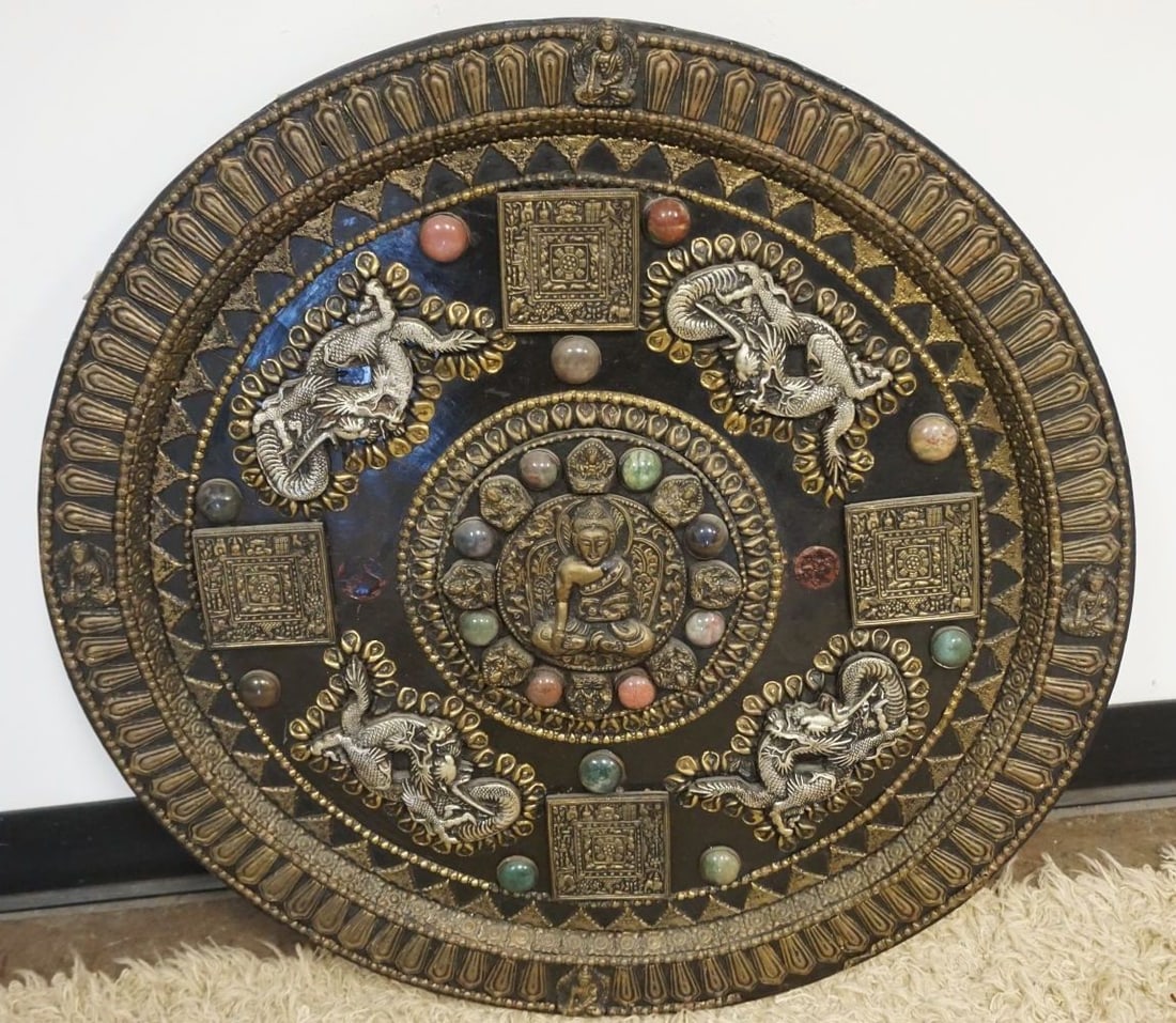 LARGE ROUND ASIAN WALL PLAQUE (1 of 4)