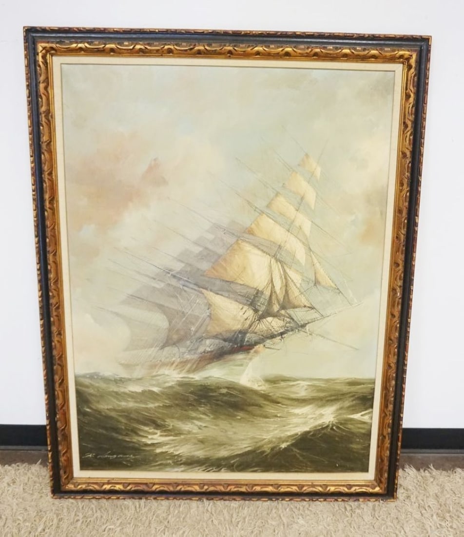 LARGE OIL PAINTING ON CANVAS (1 of 3)