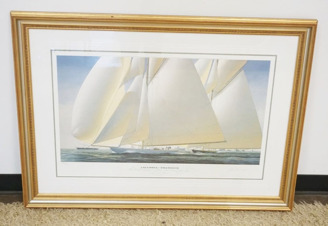 LARGE FRAMED & MATTED NAUTICAL PRINT (1 of 5)