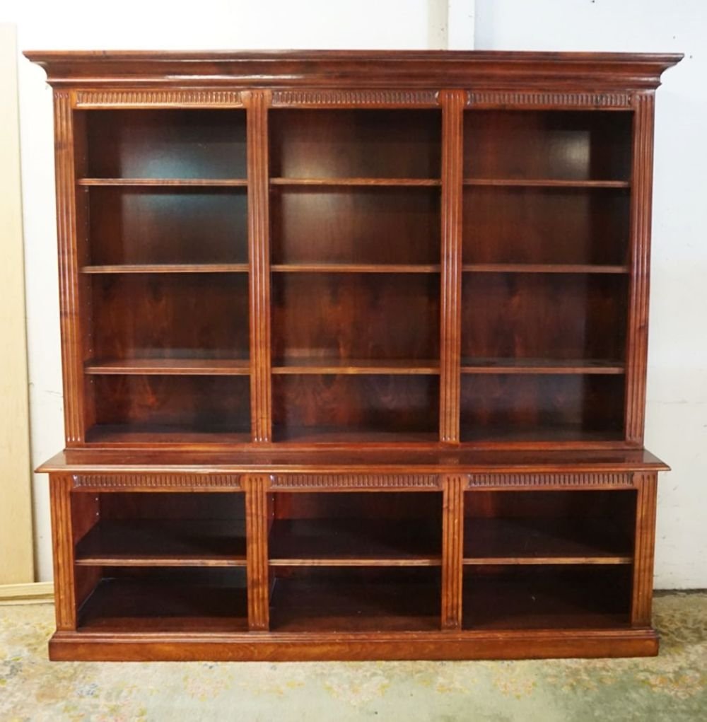 MAHOGANY 2 PC WALL BOOKCASE DISPLAY CABINET (1 of 2)