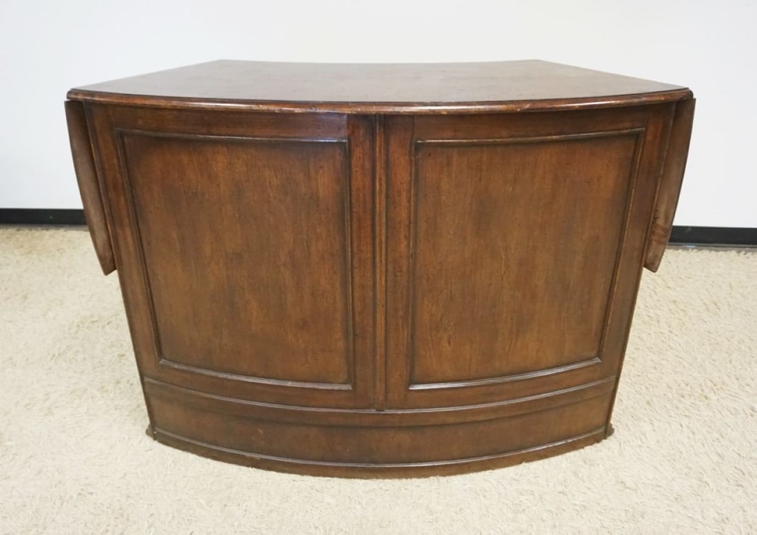 WALNUT CURVED BAR WITH FOLDING SIDES (1 of 4)