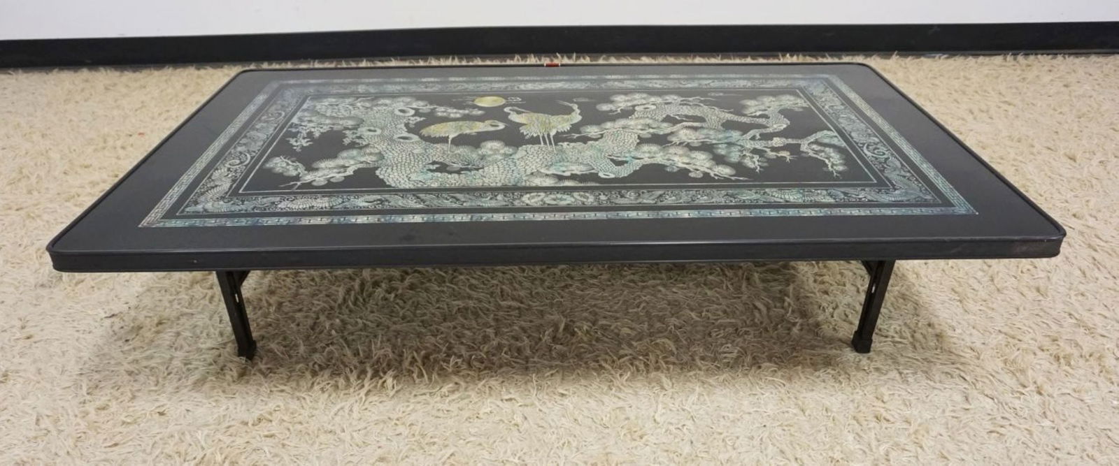 ASIAN LAQUERED MOTHER OF PEARL TABLE (1 of 2)