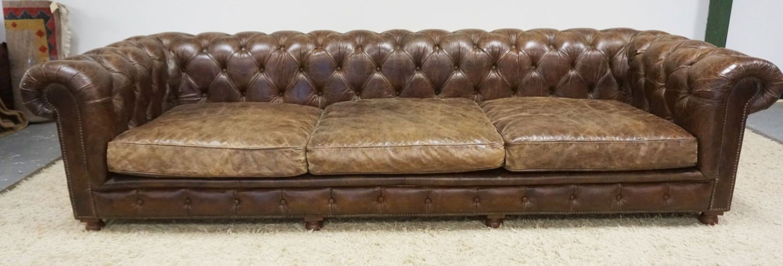 HALO ASIA LIMITED BROWN LEATHER SOFA (1 of 6)
