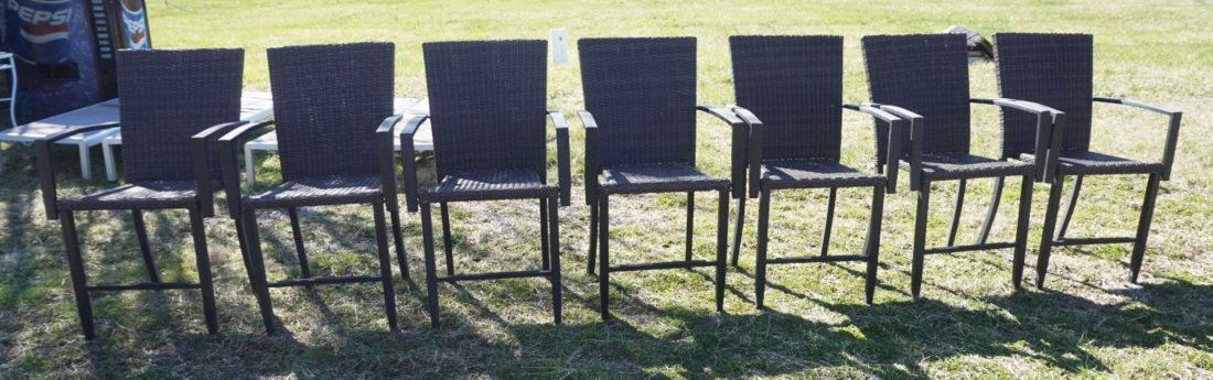 BAR HEIGHT PATIO ARMCHAIRS SET OF 7 (1 of 2)