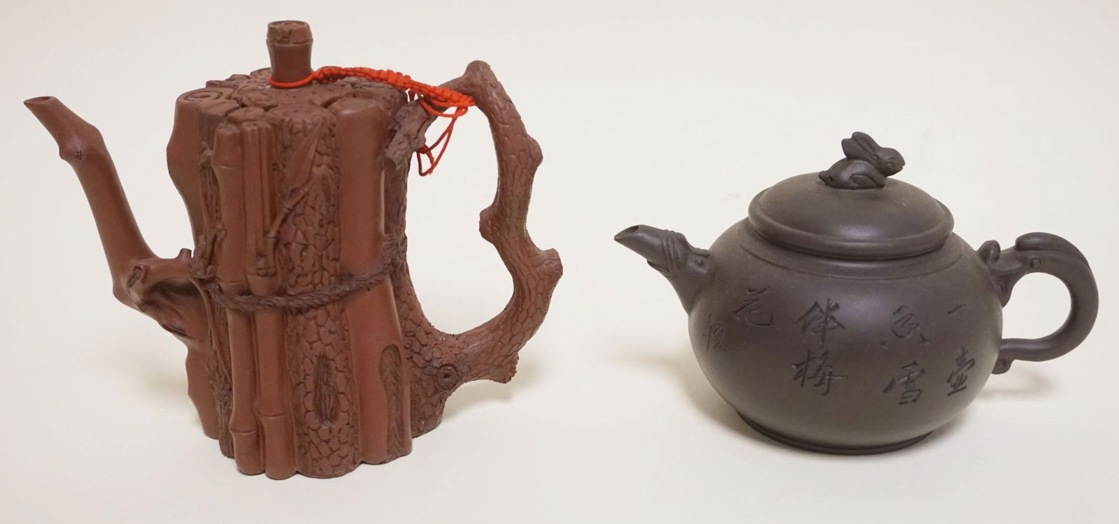 2 ASIAN CLAY TERRACOTTA TEA POTS (1 of 6)
