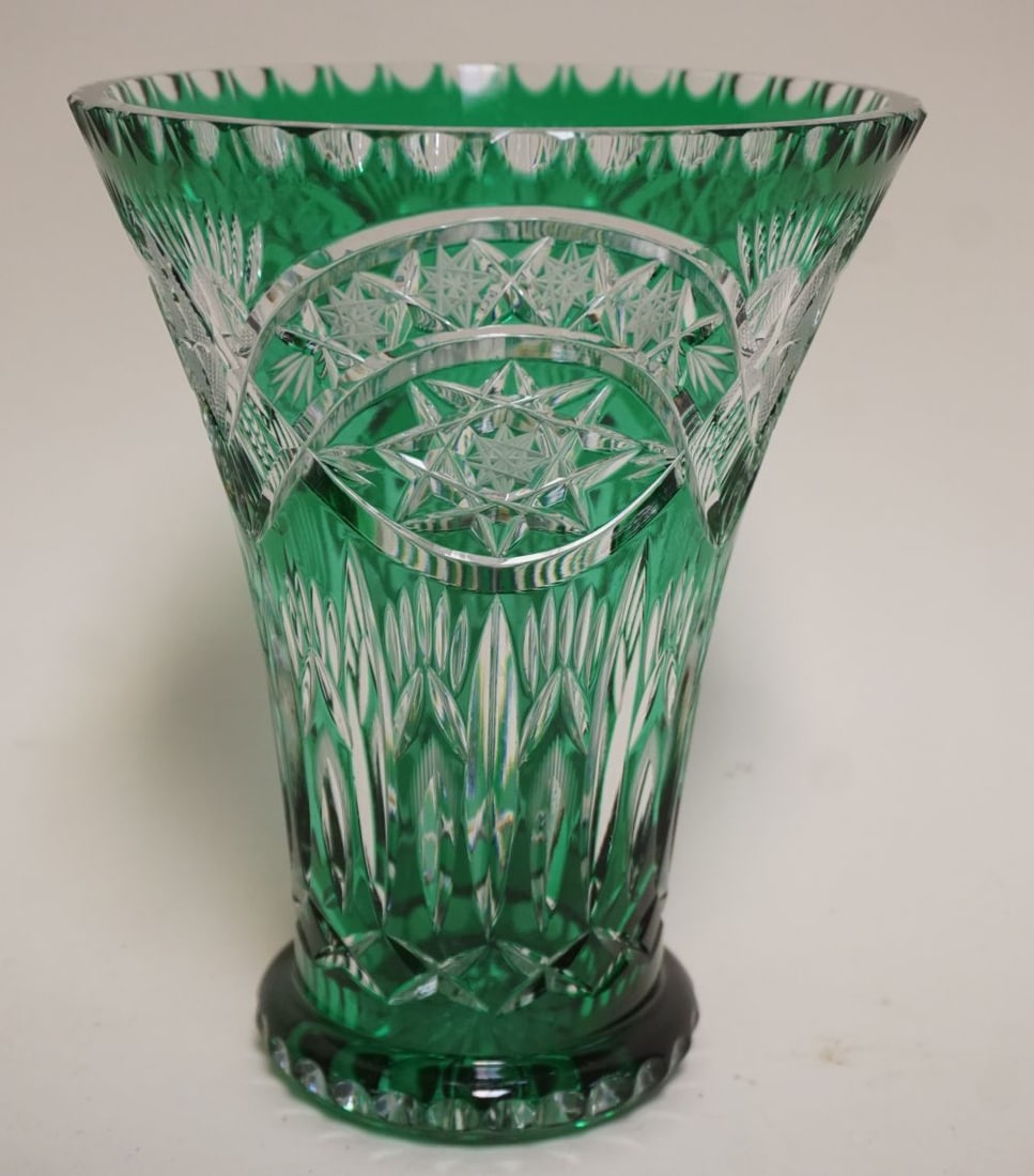 BOHEMIAN GLASS VASE (1 of 3)