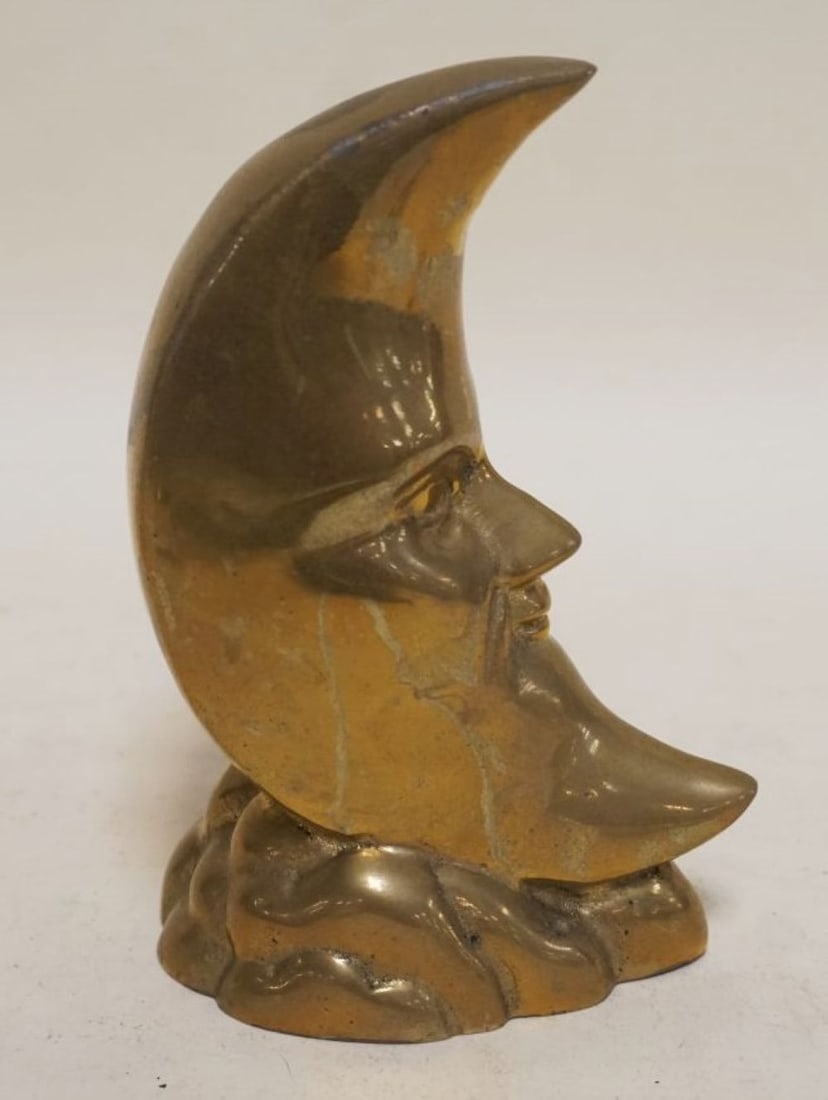 BRASS FIGURAL QUARTER *MR MOON*: BRASS FIGURAL QUARTER *MR MOON*, APPROXIMATELY 5 1/2 IN H