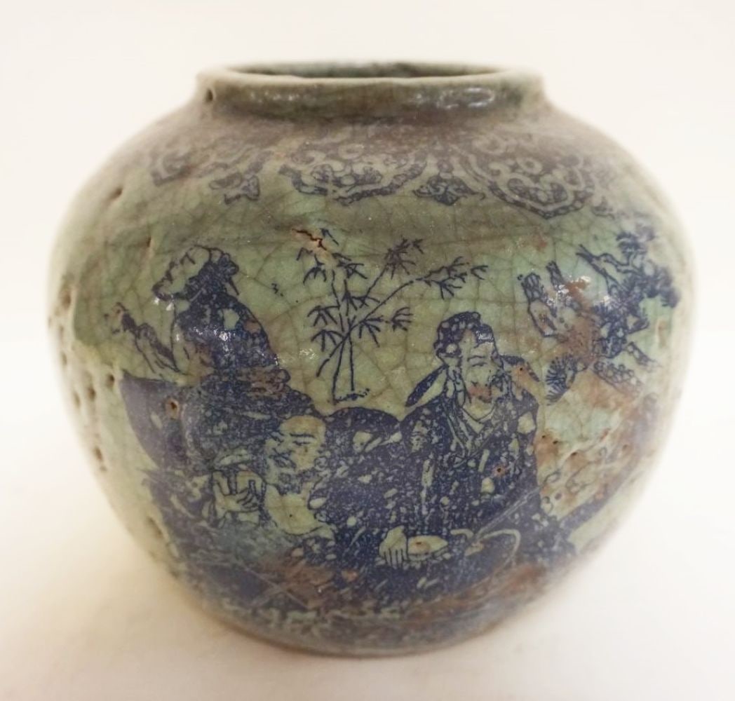 ANTIQUE STONEWARE JAR/VASE (1 of 5)